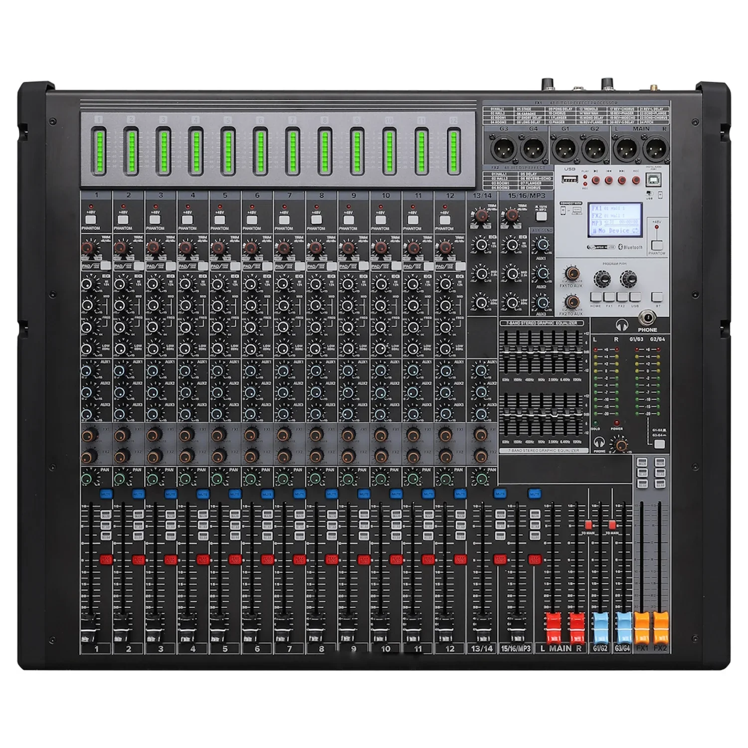 Klangmeister LIVE16 Model Profesyonel Sahne Deck Mikser USB/Bluetooth