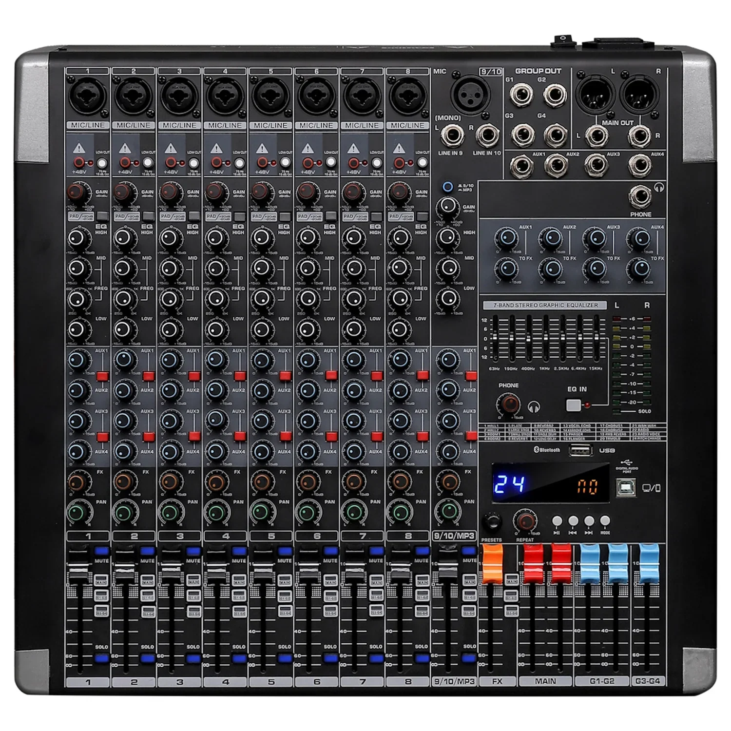 Klangmeister M10 PRO Model Home Stüdyo Deck Mikser BT/USB/REC