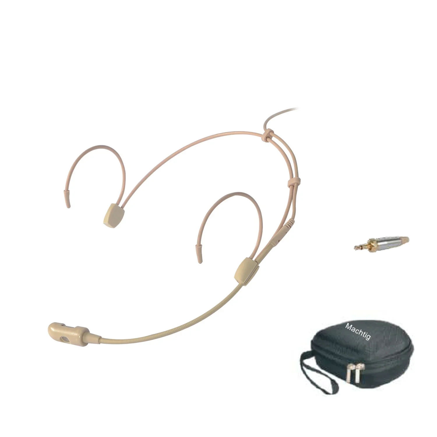 Machtig HF605 Model 3,5mm Jak 2,5 Metre Kablolu Ten Rengi Profesyonel Headset Kulak Mikrofonu