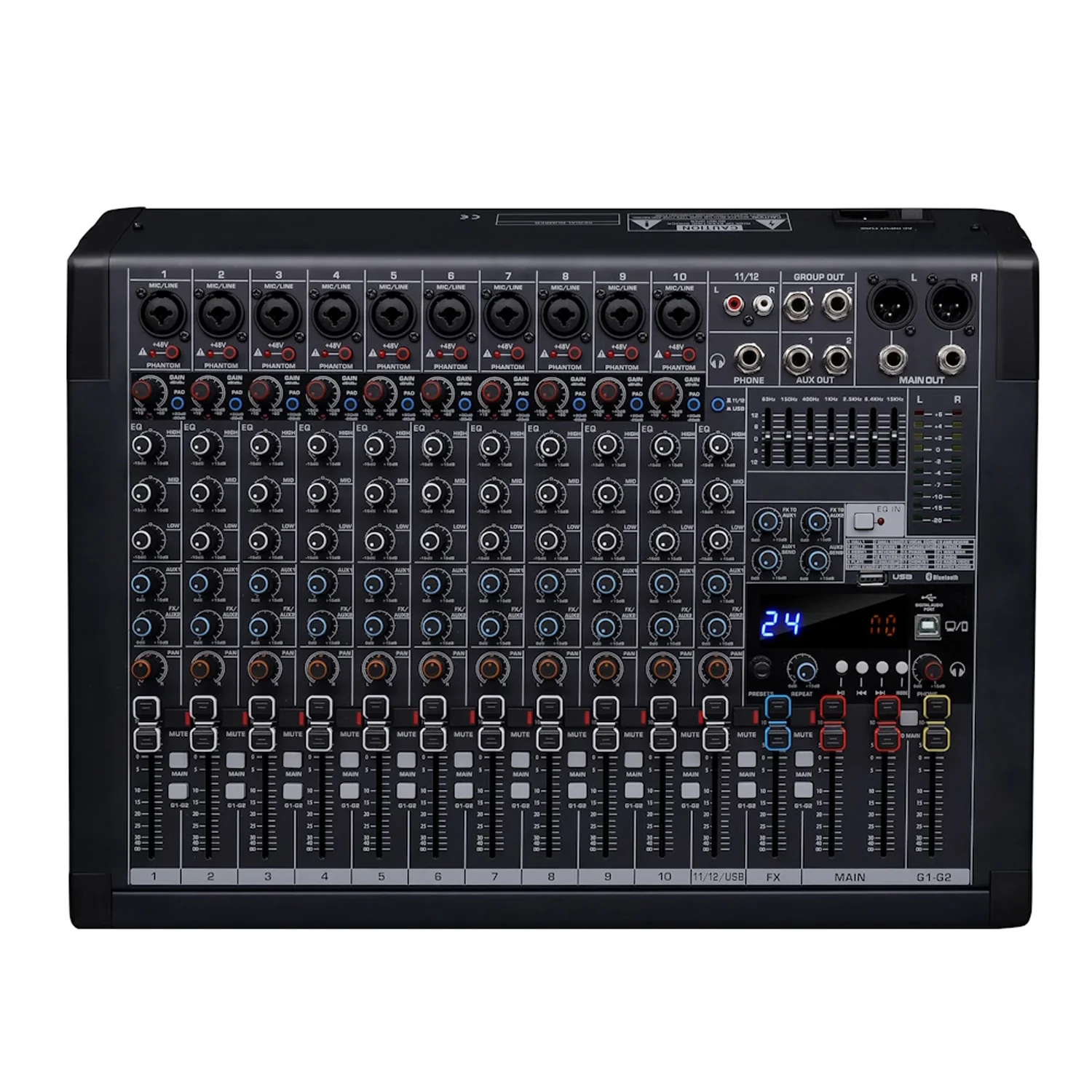 Klangmeister M12 Model Profesyonel Deck Mikser BT/USB/REC