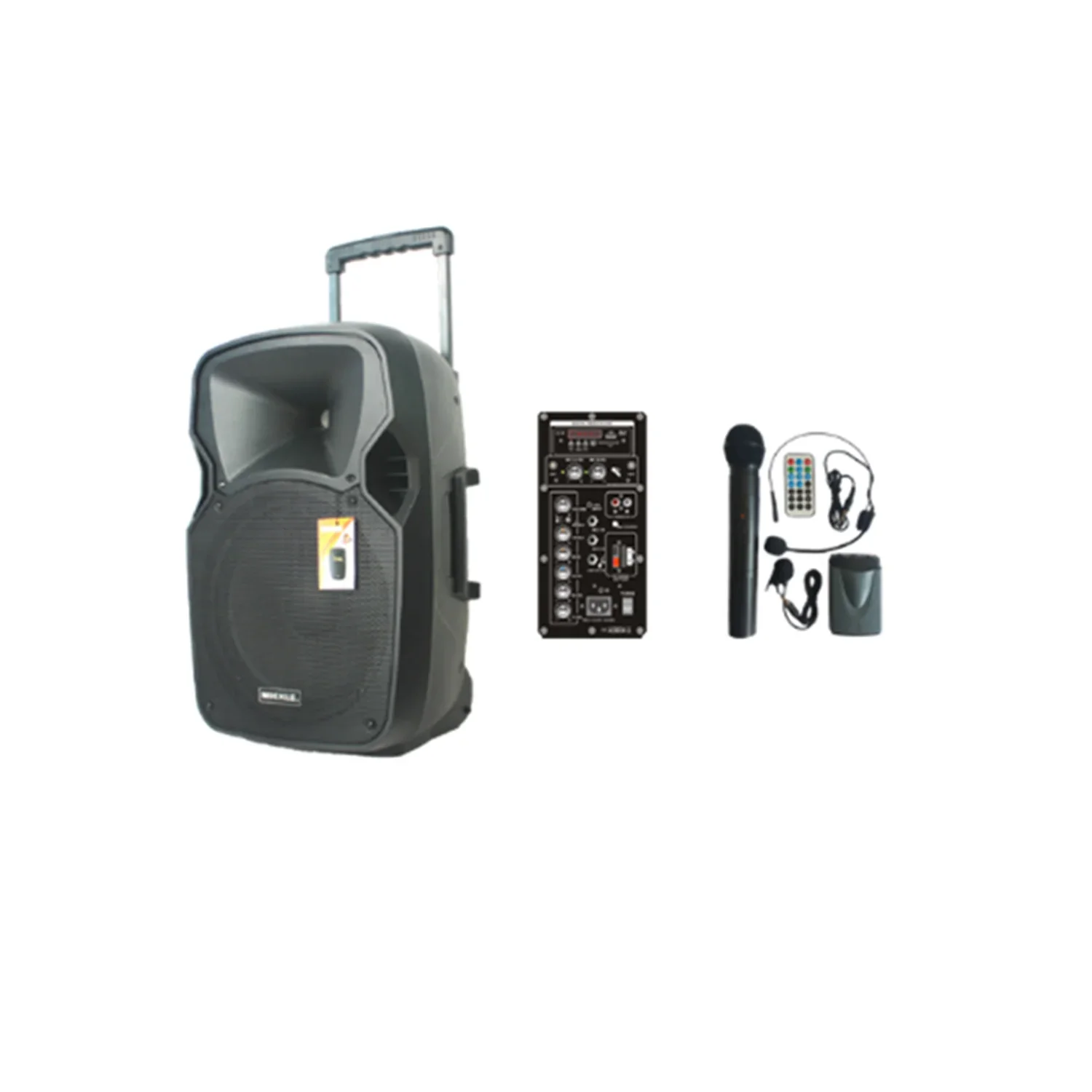 Mickle MP1215 150W 12 İnç UHF El Yaka-Headset Mikrofonlu Bluetooth Akülü Portatif Taşınabilir Hoparlör