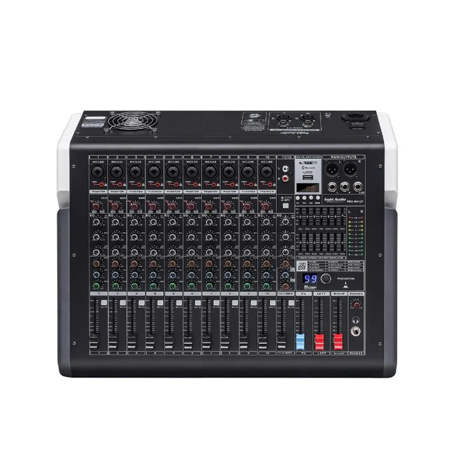 Gold Audio PRO-M812P Model Profesyonel Power Mikser Mp3 çalar, USB kayıt, Bluetooth