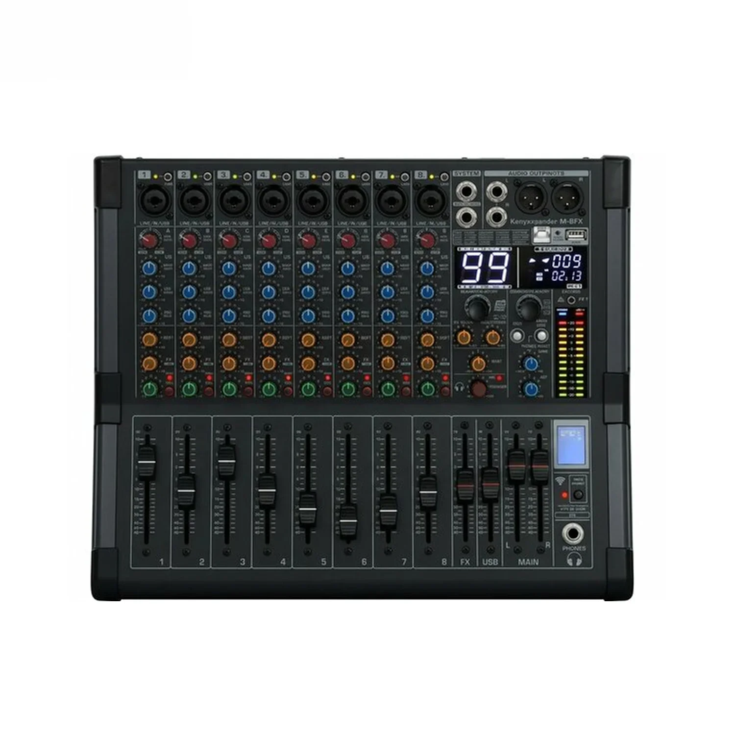 Klangmeister M-8FX 8 Kanal 99 DSP Efektli USB Kayıt Bluetooth Profesyonel Mikser