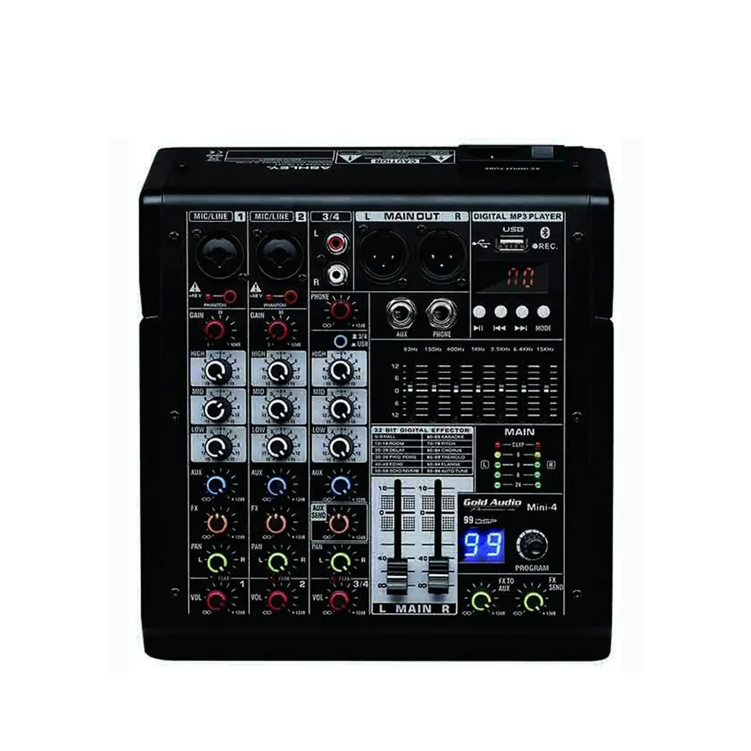 Gold Audio MINI 4 Model Home Stüdyo Deck Mikser BT/USB/REC